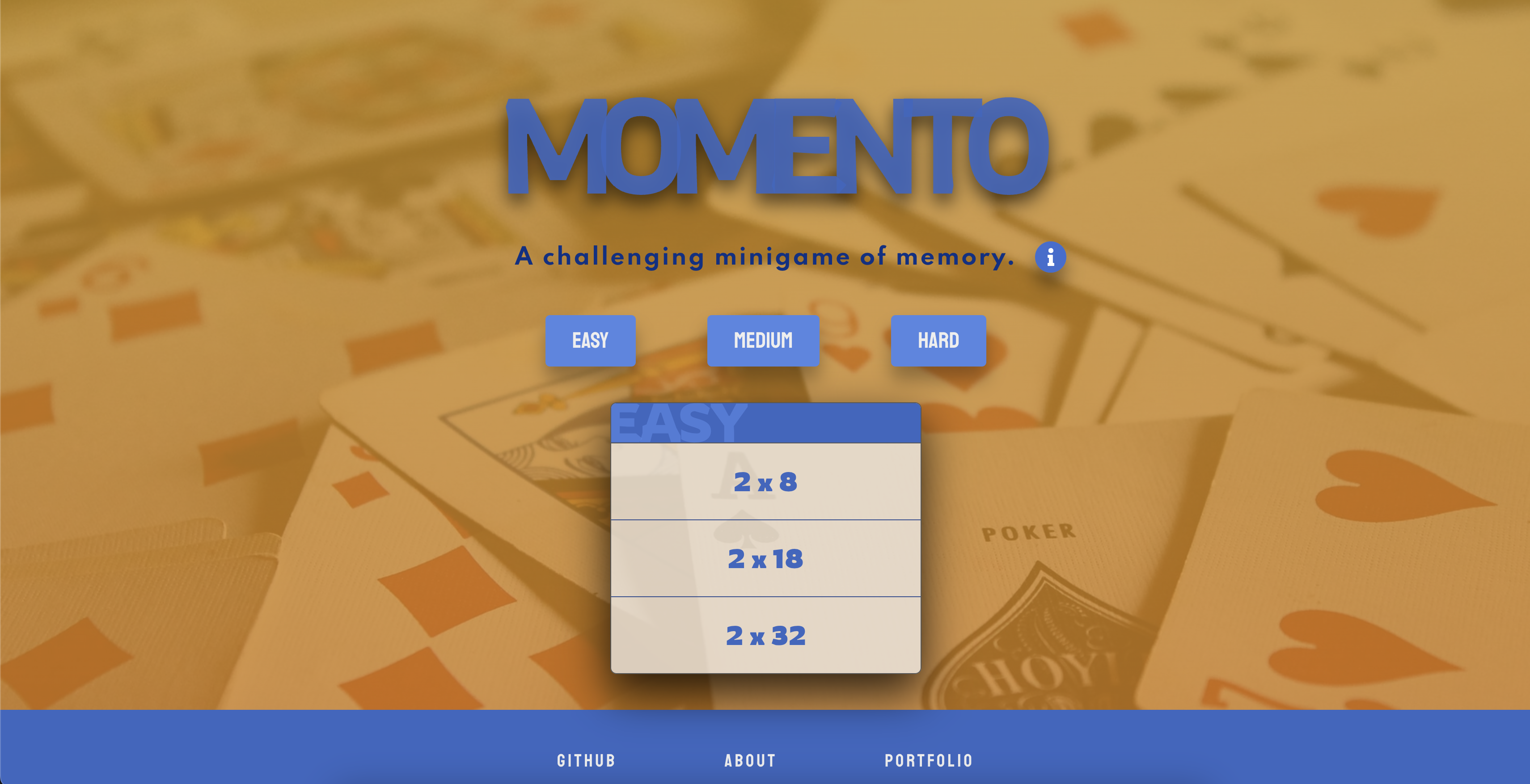 Momento website screenshot